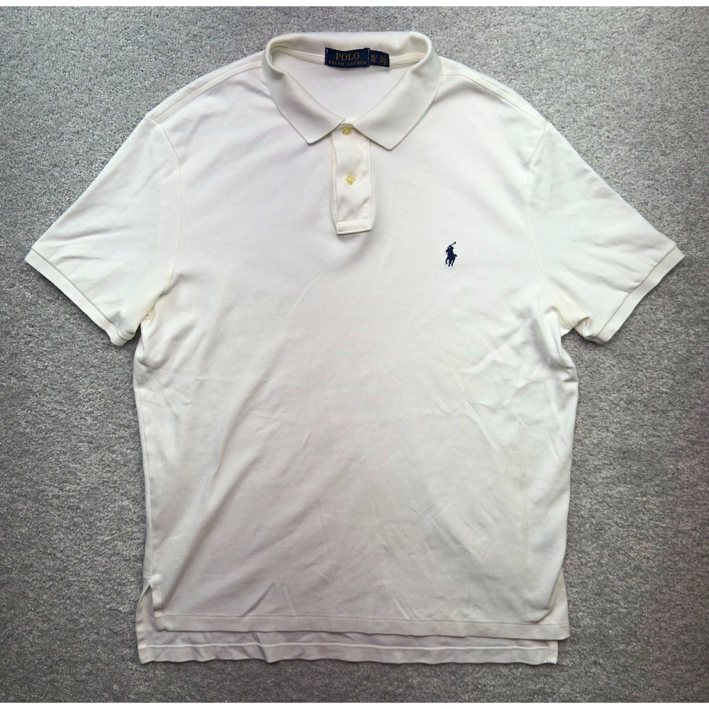 Polo Ralph Lauren White Classic Fit Polo Shirt Mens XL Preppy Short Sleeve Logo